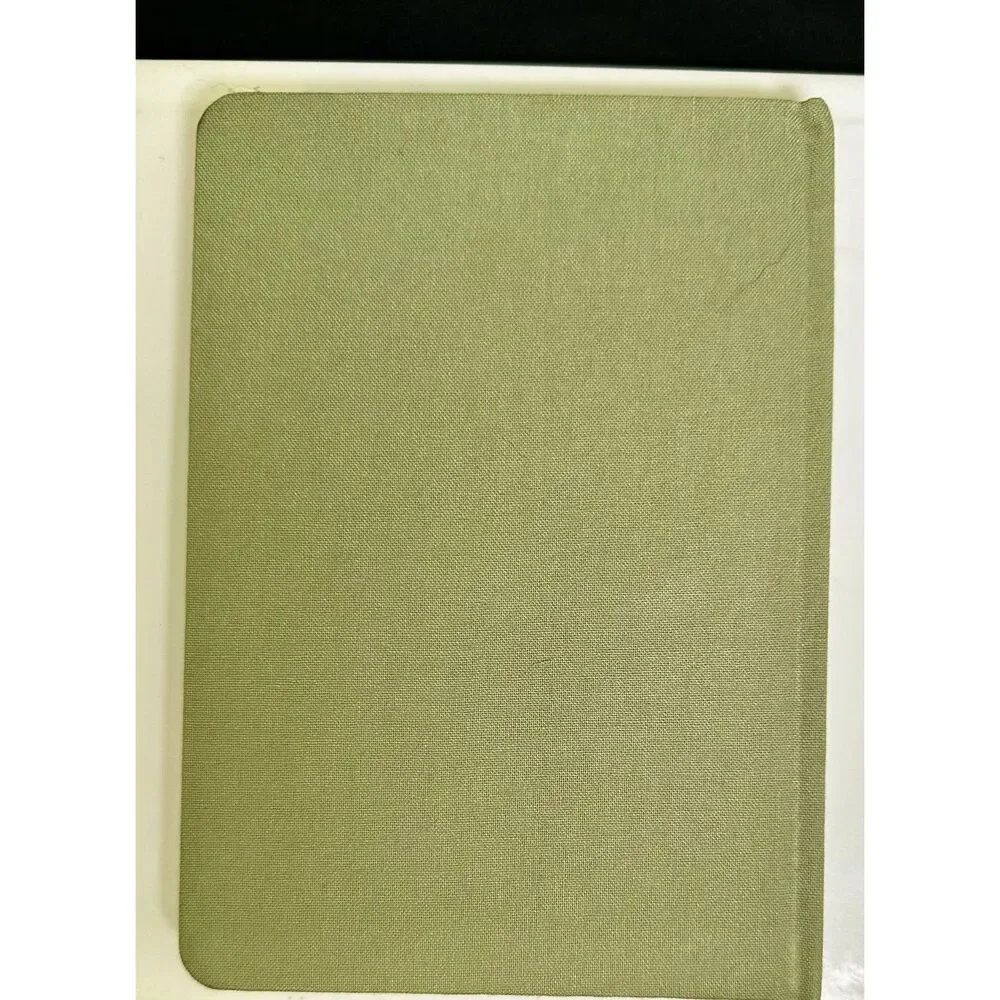 Linen-Look Lined Journal — Sage/Olive Green with Gold 